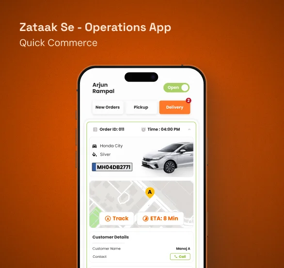 Zataak Se Operations App - delivery tracking with geo-fencing and ETA